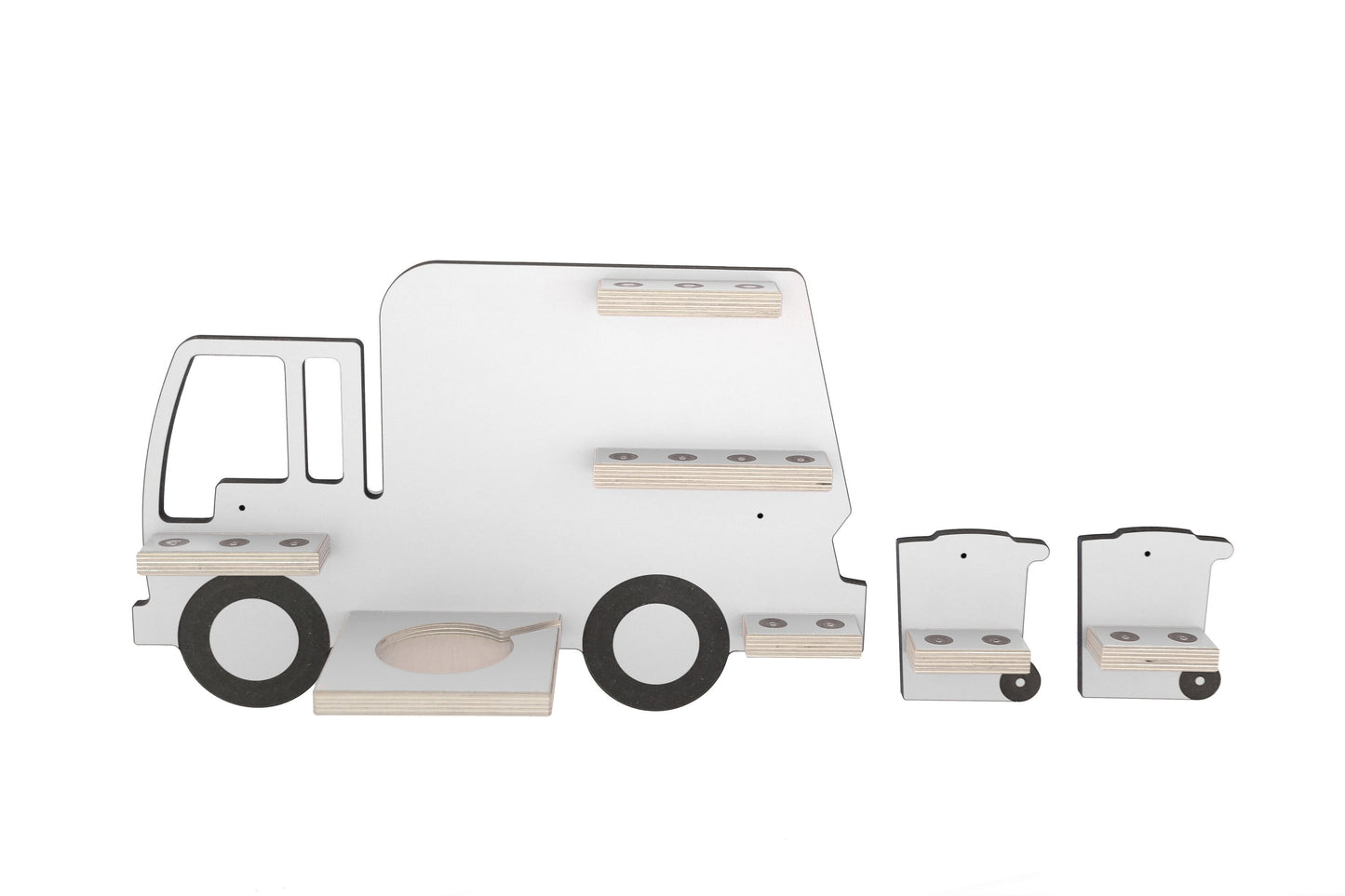 Müllauto Müllwagen mit Mülltonnen Regal für Toniebox