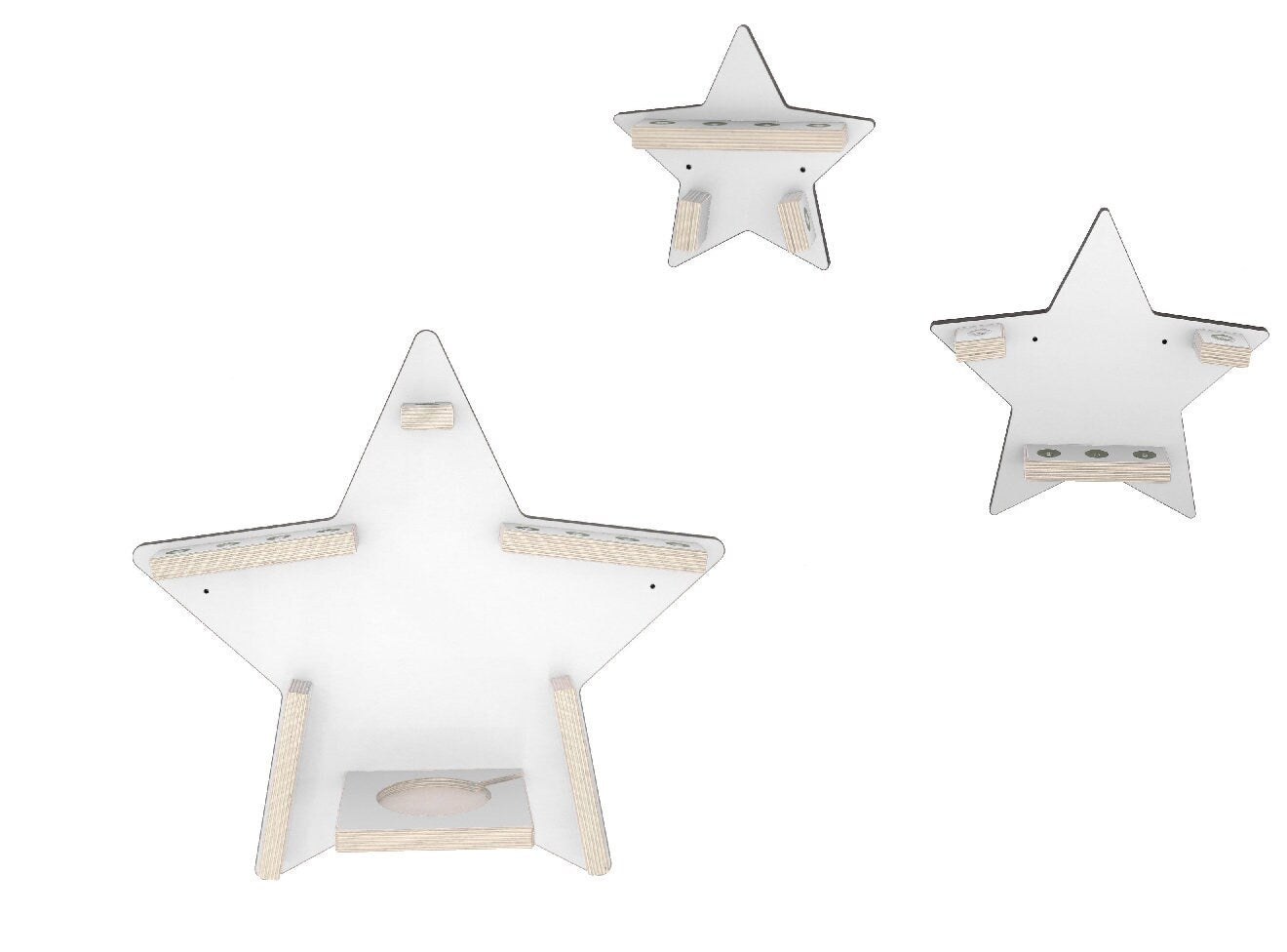 Sterne 3er Set Tonie Regal für Toniebox