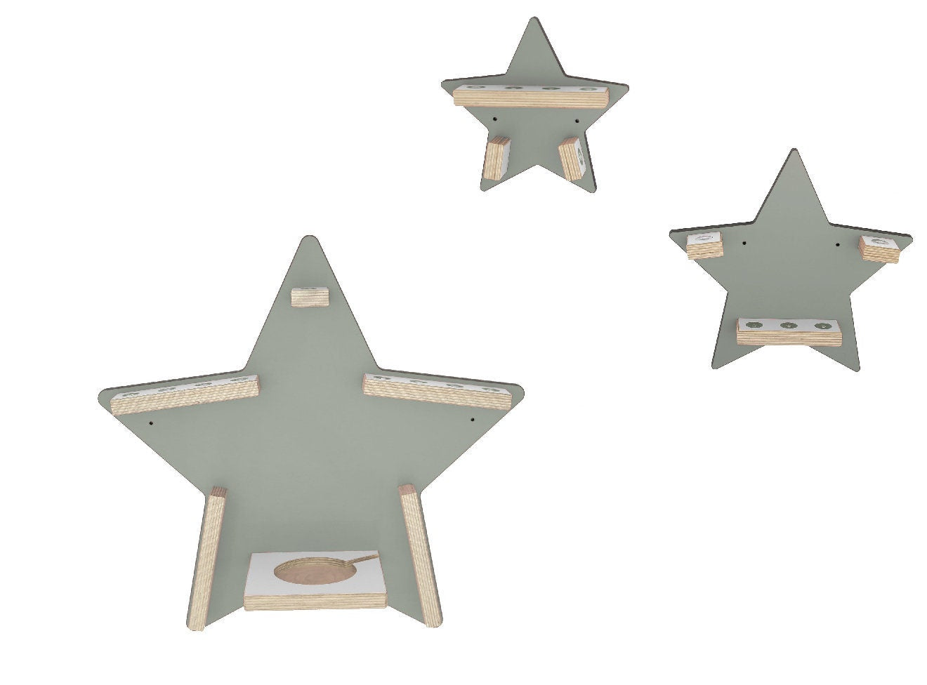Sterne 3er Set Tonie Regal für Toniebox